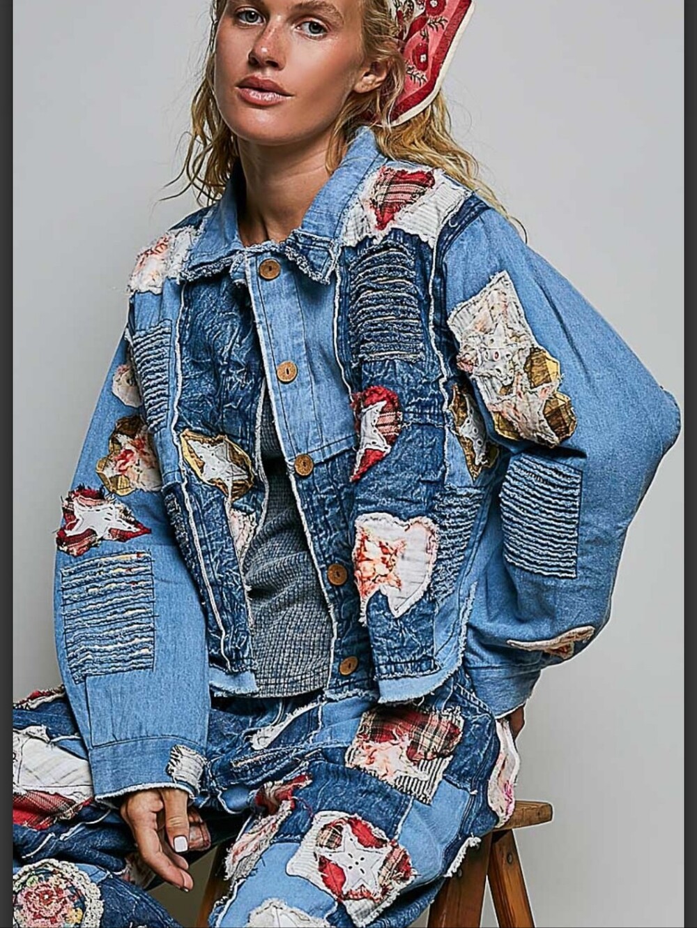 #2029 POL Patchwork Renegade Denim Jacket